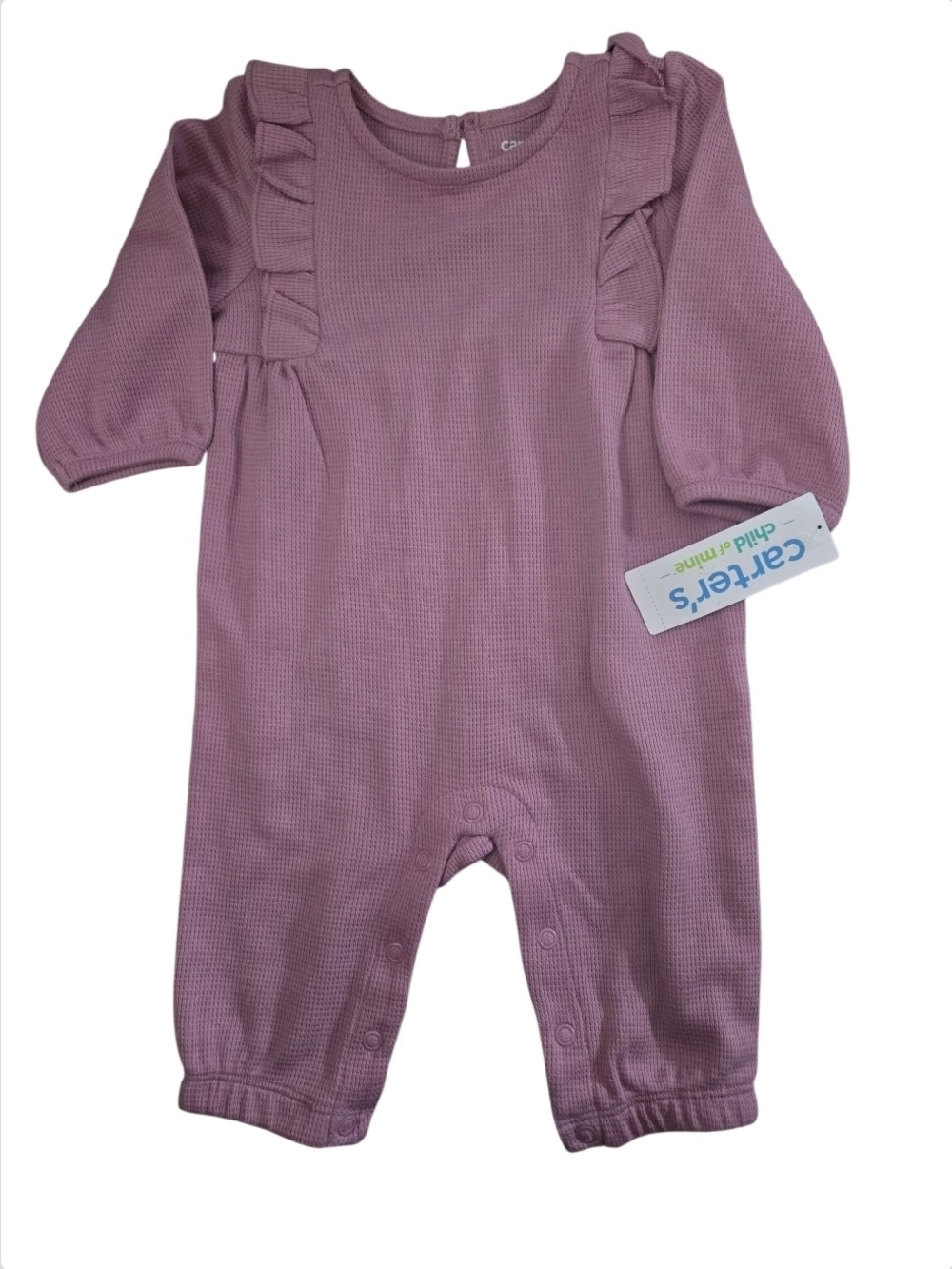 Carter's Child Of Mine Dusty Rose Ruffle Waffle-Knit-Size 0-3Mos NWT